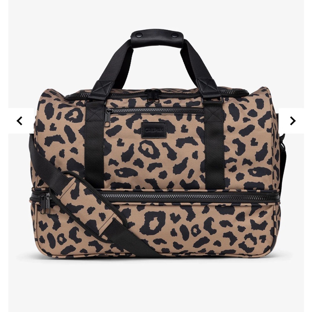 Calpak Stevyn Duffel Bag with Shoe Compartment in Cheetah
